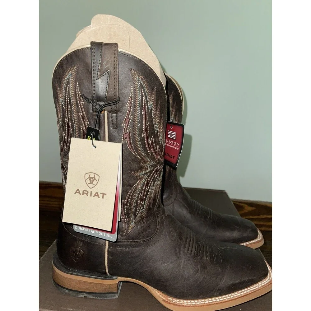 Ariat Men's 9.5 D Arena Rebound Brangus Dark Desert Wide Square Boot Brown